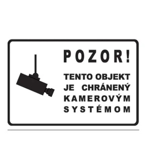 Etikety Info- Objekt chránený kamerou