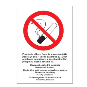 Etikety Info- Zákaz fajčiť (Z.z. 377/2004)