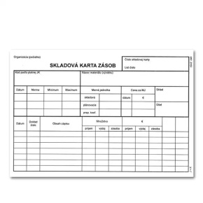Skladová karta A5 – kartón - akcia - do vypredania zásob