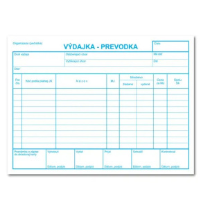 Výdajka – prevodka bez DPH A5 – 100 listov