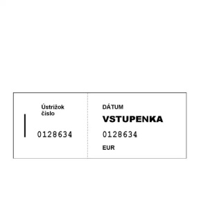 Vstupenka číslovaná – 2-dielna – 100 lístkov