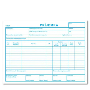 Príjemka A5 – samoprepis – 100 listov