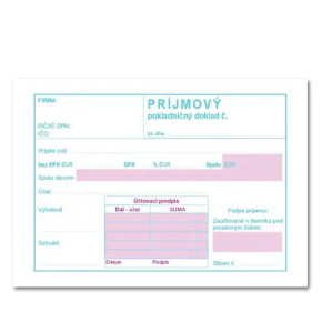 Príjmový pokladničný doklad A6 dvojfarebný – 100 listov