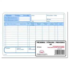Príjemka – výdajka – prevodka A5, samoprepis – 100 listov