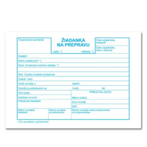 Žiadanka na prepravu A6 – 100 listov, recyk. papier