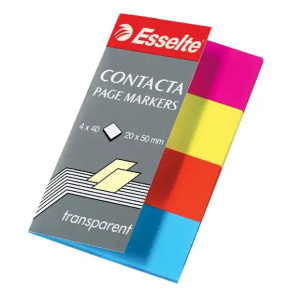 Záložky 20x50 CONTACTA 4 neón priehľadné, 160 záložiek- akcia - do vypredania zásob