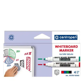 Značkovač WHITEBOARD MARKER CENTROPEN 8569/4 farby
