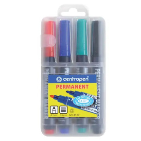 Značkovač CENTROPEN 8510 permanent, sada 4 farby