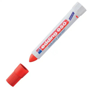 Priemyselný voskový popisovač edding 950 červený