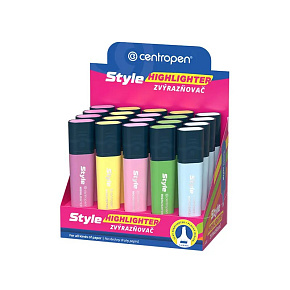 Zvýrazňovač CENTROPEN STYLE 6252/20 SOFT, displej Zvýrazňovač CENTROPEN STYLE 6252/20 SOFT, displej