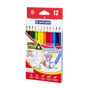 PASTELKY Centropen 9522/12 , JUMBO trojhranné