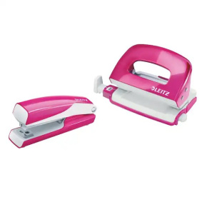 Set mini zošívačka+dierovač  Leitz WOW- akcia - do vypredania zásob