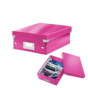 Organizační box Leitz Click&Store, malý, ružový- akcia - do vypredania zásob