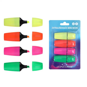 Zvýranňovače CONCORDE Neon mini, sada 4 ks