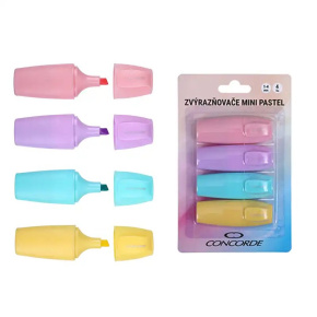 Zvýranňovače CONCORDE Pastel mini, sada 4 ks