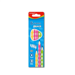 Ceruzky KEYROAD Neon JUMBO trojhranné, 6ks