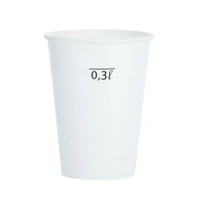 Papierový pohár 400 ml biely s ryskou 0,3 l  50ks