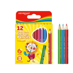 Pastelky KEYROAD polovičné trojhranné 12 ks