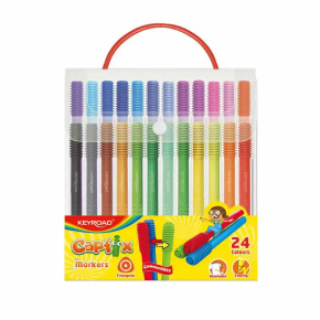 Popisovač KEYROAD trojhranné 24ks, kufrík