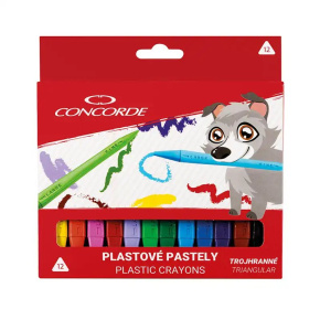 Plastové pastely CONCORDE trojhranné 12 ks