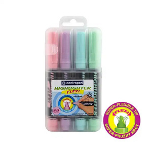 Zvýrazňovač CENTROPEN 8542 Flexi SOFT sada 4 farby Zvýrazňovač CENTROPEN 8542 Flexi SOFT sada 4 farby
