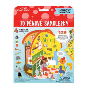 3D penové samolepky, 129 ks - Hubový domček