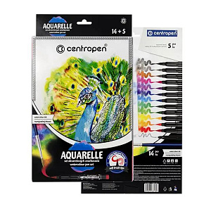 Súprava akvarelových značkovačov CENTROPEN 9383/14 so štetcovým hrotom Súprava akvarelových značkovačov CENTROPEN 9383/14 so štetcovým hrotom