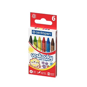 Voskové pastelky CENTROPEN 9530/6, 8 mm Voskové pastelky CENTROPEN 9530/6, 8 mm
