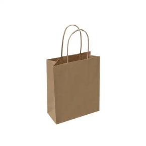 Papierová taška - krútené ucho - 180x80x220 - 300ks/krt, hnedá
