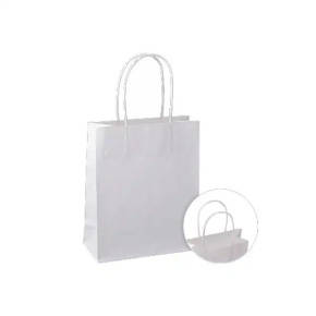 Papierová taška - krútené ucho - 180x80x220 - 25ks/bal, biela