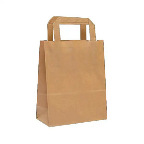 Papierová taška - ploché ucho - 180x80x220 - 250ks/bal, hnedá Papierová taška - ploché ucho - 180x80x220 - 250ks/bal, hnedá