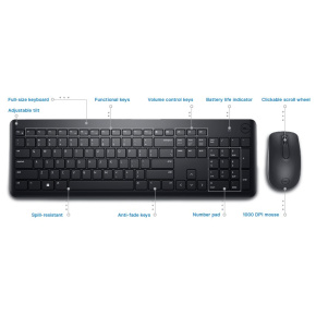 Dell Wireless Keyboard and Mouse-KM3322W - US International (QWERTY)