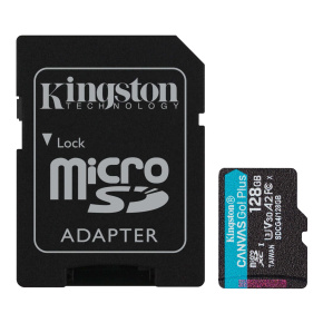 Kingston 128GB microSDXC Canvas Go Plus Gen4 200MB/s A2 U3 V30 + Adapter