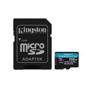 Kingston 256GB microSDXC Canvas Go Plus Gen4 200MB/s A2 U3 V30 + Adapter