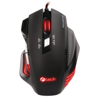Gaming mouse C-TECH Akantha (GM-01R), casual gaming, gaming, red backlight, 2400DPI, USB