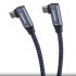 OEM USB-C 2x bent cable ( USB 3.2 GEN 2x2, 5A, 100W, 20Gbit/s )  cotton braid, 0.5m