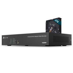tp-link VIGI NVR1004H-4P-2TB, VIGI 4kanálový PoE+ síťový videorekordér s 2TB HDD