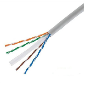 LAN cable U/UTP Cat6 solid 23AWGx4P Cu, Eca, PVC, box 305m, gray
