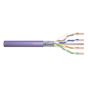 CAT 6 F-UTP installation cable, 250 MHz Eca (EN 50575), AWG 23/1, simplex, purple