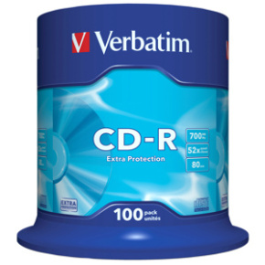 CD-R VERBATIM DTL 700MB 52X 100ks/cake*Extra protection *biely povrch