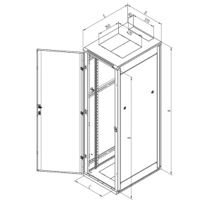 TRITON 19" stojanový rozvádzač  RMA 42U  800 x 600 mm