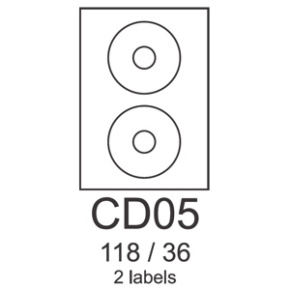 etikety RAYFILM CD05 118/36 vysokolesklé biele laser R0119CD05F (1.000 list./A4)