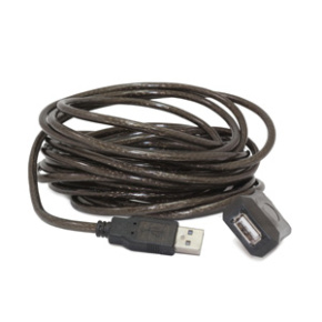 Active USB extension cable, 5 m, black