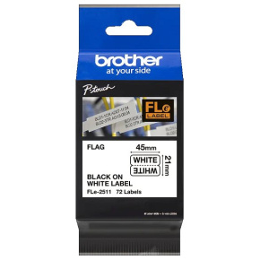 páska BROTHER FLe2511 čierne písmo, biele pred-definované štítky 21x45 Tape (24mm)