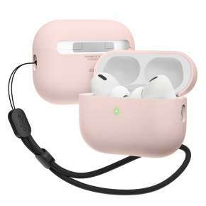 Elago Airpods Pro 2 Liquid Hybrid Case with Nylon Lanyard - Lovely Pink