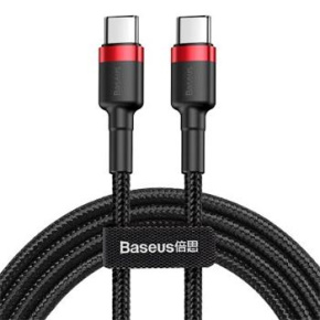 kábel Baseus Cafule PD USB-typ C - USB-typ C, 1,0 m 60W, čierny kábel Baseus Cafule PD USB-typ C - USB-typ C, 1,0 m 60W, čierny