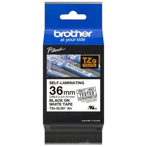 páska BROTHER TZeSL261 čierne písmo, biela páska SELF-LAMINATING Tape (36mm) (TZESL261)