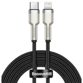 kábel Baseus Cafule Metal PD USB-typ C - Lightning 20W 2,0 m, čierny kábel Baseus Cafule Metal PD USB-typ C - Lightning 20W 2,0 m, čierny