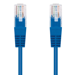 Cable C-TECH patchcord Cat5e, UTP, blue, 0.5m