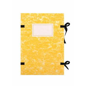 Dosky na spisy A4, so šnúrkami, kartón žltá